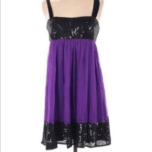 ABS by Allen Schwartz purple & black sequin dress